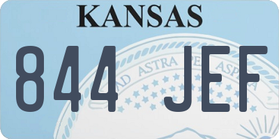 KS license plate 844JEF