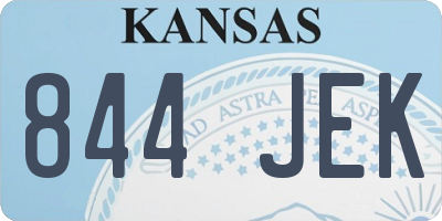 KS license plate 844JEK