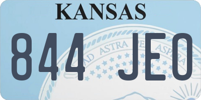 KS license plate 844JEO