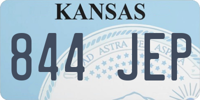 KS license plate 844JEP