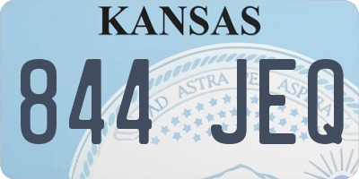 KS license plate 844JEQ