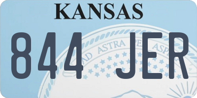 KS license plate 844JER