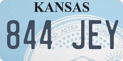 KS license plate 844JEY