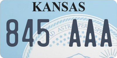 KS license plate 845AAA