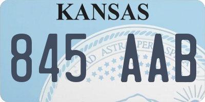 KS license plate 845AAB