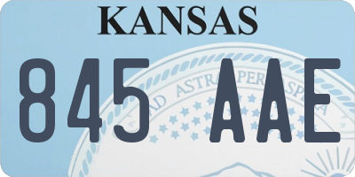 KS license plate 845AAE