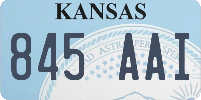 KS license plate 845AAI