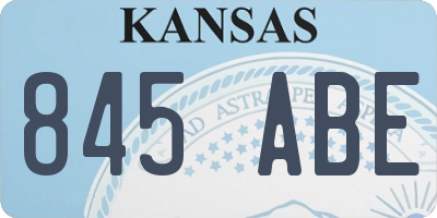 KS license plate 845ABE