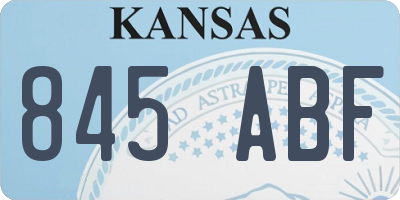 KS license plate 845ABF