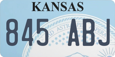 KS license plate 845ABJ