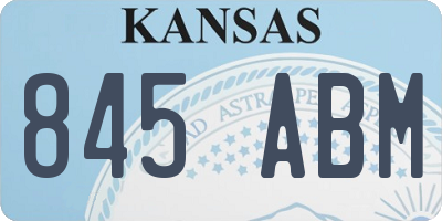 KS license plate 845ABM