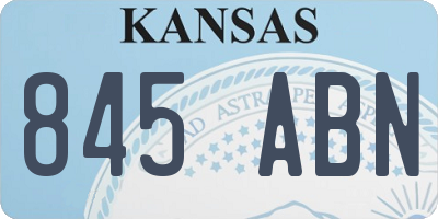 KS license plate 845ABN