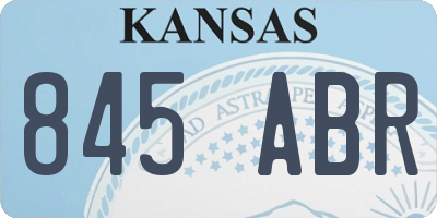 KS license plate 845ABR