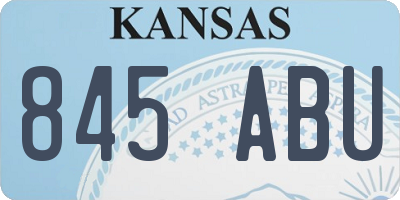 KS license plate 845ABU