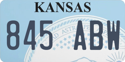 KS license plate 845ABW