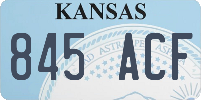 KS license plate 845ACF