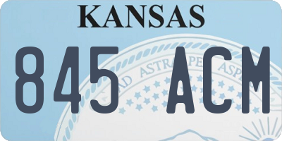 KS license plate 845ACM