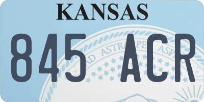 KS license plate 845ACR