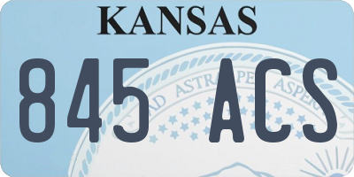 KS license plate 845ACS