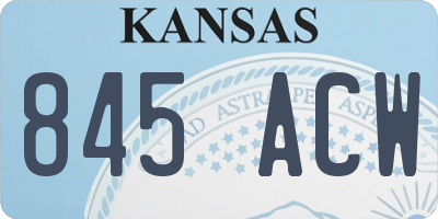 KS license plate 845ACW