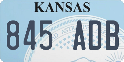 KS license plate 845ADB
