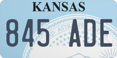 KS license plate 845ADE