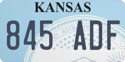 KS license plate 845ADF