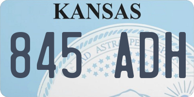KS license plate 845ADH