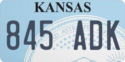 KS license plate 845ADK