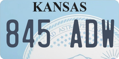 KS license plate 845ADW