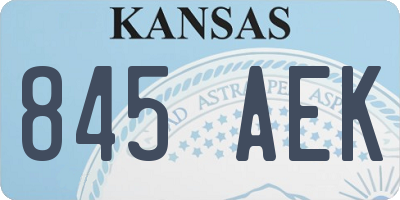 KS license plate 845AEK