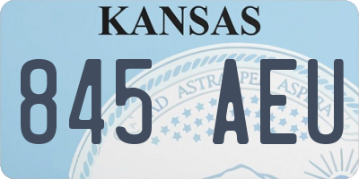 KS license plate 845AEU