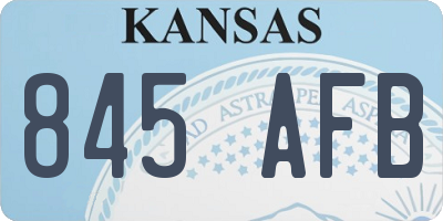 KS license plate 845AFB