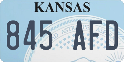 KS license plate 845AFD