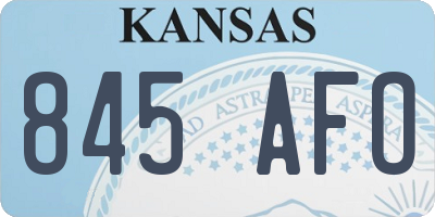 KS license plate 845AFO