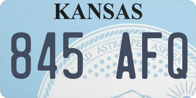 KS license plate 845AFQ