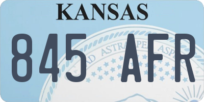 KS license plate 845AFR