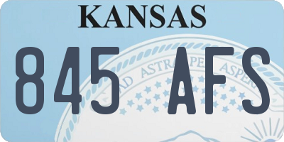 KS license plate 845AFS