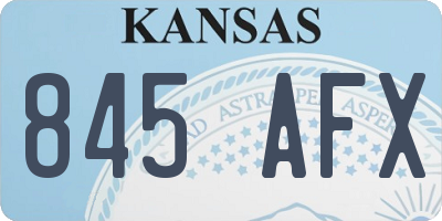 KS license plate 845AFX