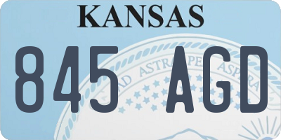 KS license plate 845AGD