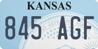 KS license plate 845AGF
