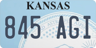 KS license plate 845AGI
