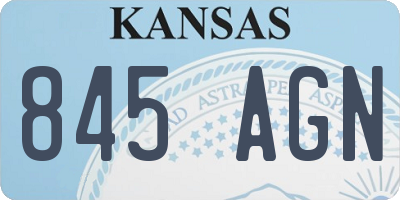 KS license plate 845AGN