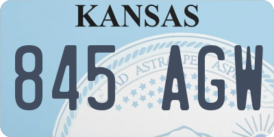 KS license plate 845AGW