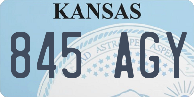 KS license plate 845AGY