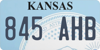 KS license plate 845AHB