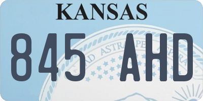 KS license plate 845AHD