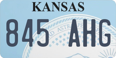 KS license plate 845AHG