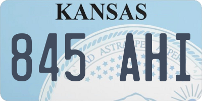 KS license plate 845AHI