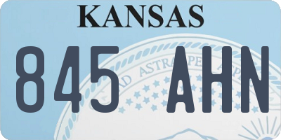 KS license plate 845AHN